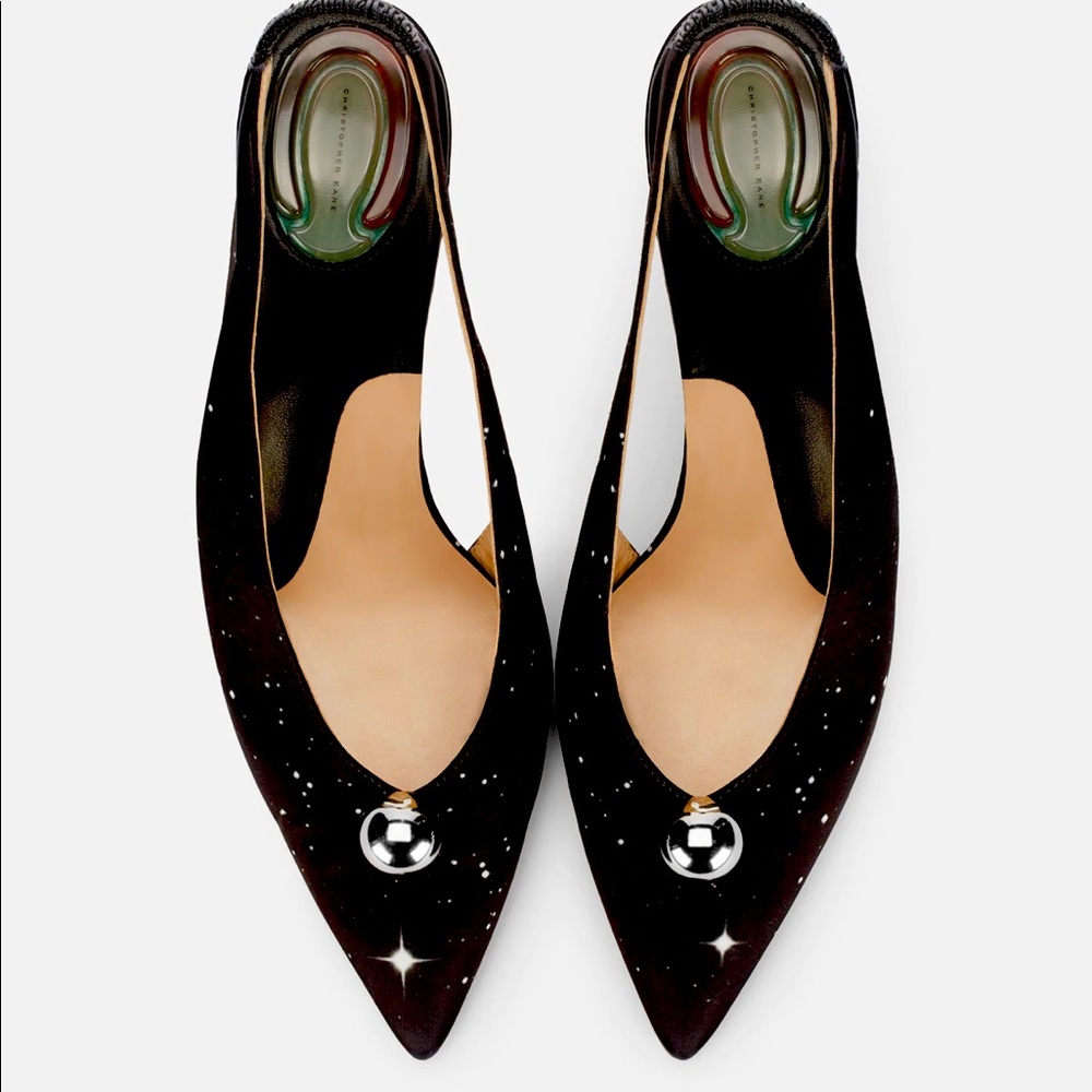 Christopher Kane star satin slingback pump 40 NWT